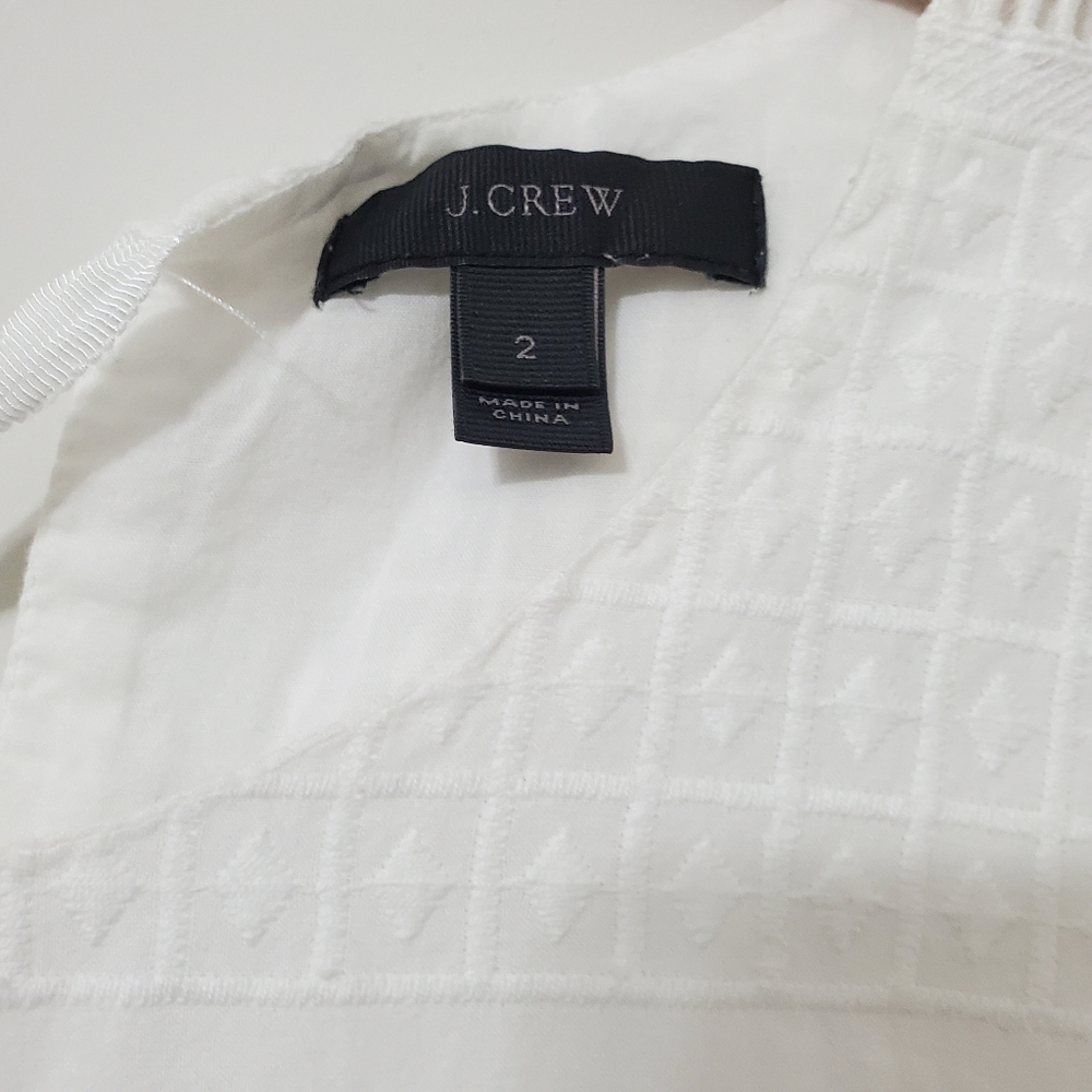 J. Crew White Eyelet Cotton Shift Dress Size 2 - Picture 5 of 12